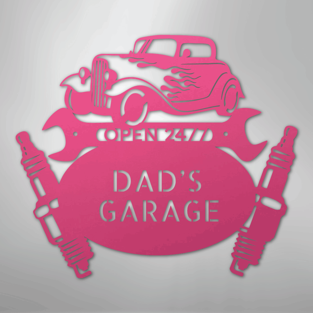 Hot Rod Mechanic Monogram - Steel Sign