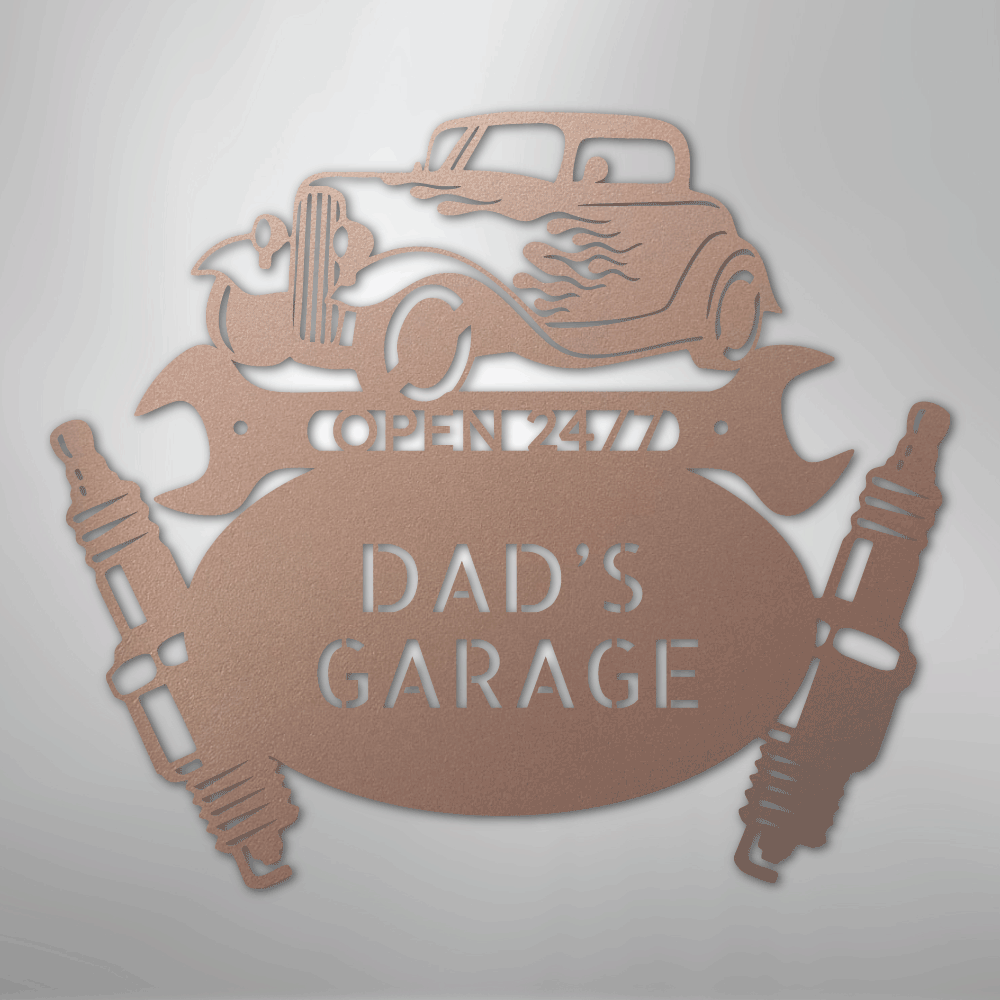 Hot Rod Mechanic Monogram - Steel Sign