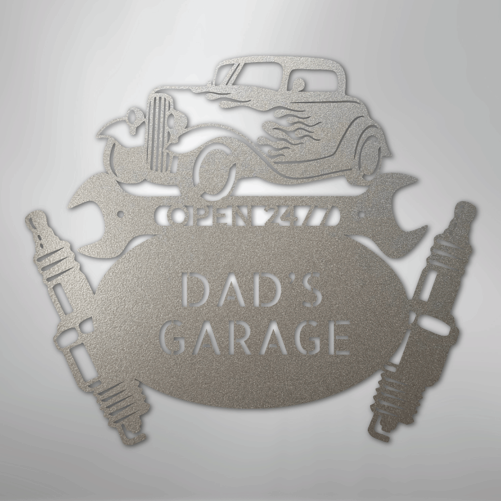 Hot Rod Mechanic Monogram - Steel Sign