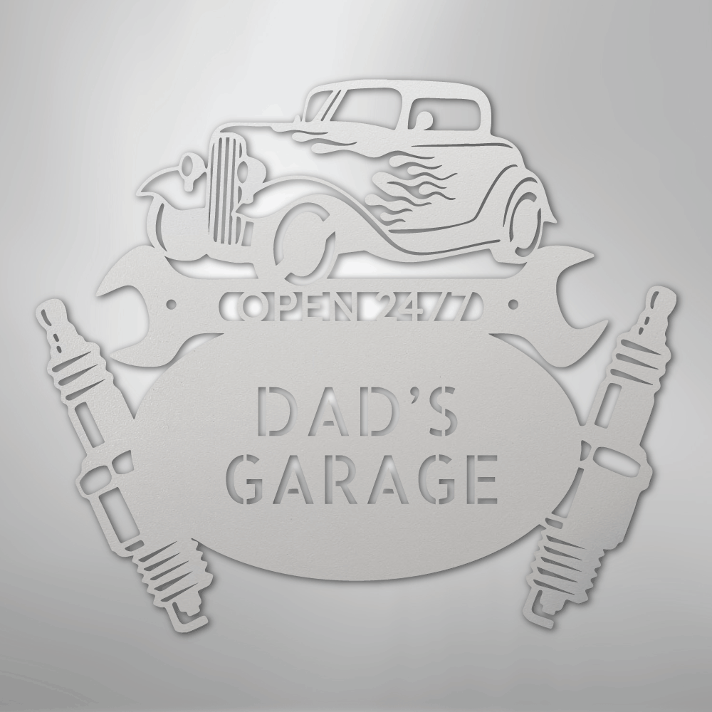 Hot Rod Mechanic Monogram - Steel Sign