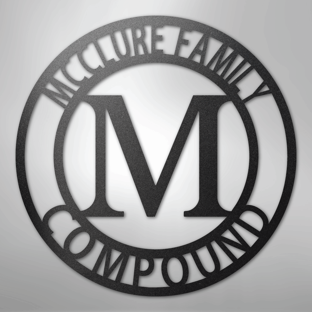 Letter Family Name - Steel Sign