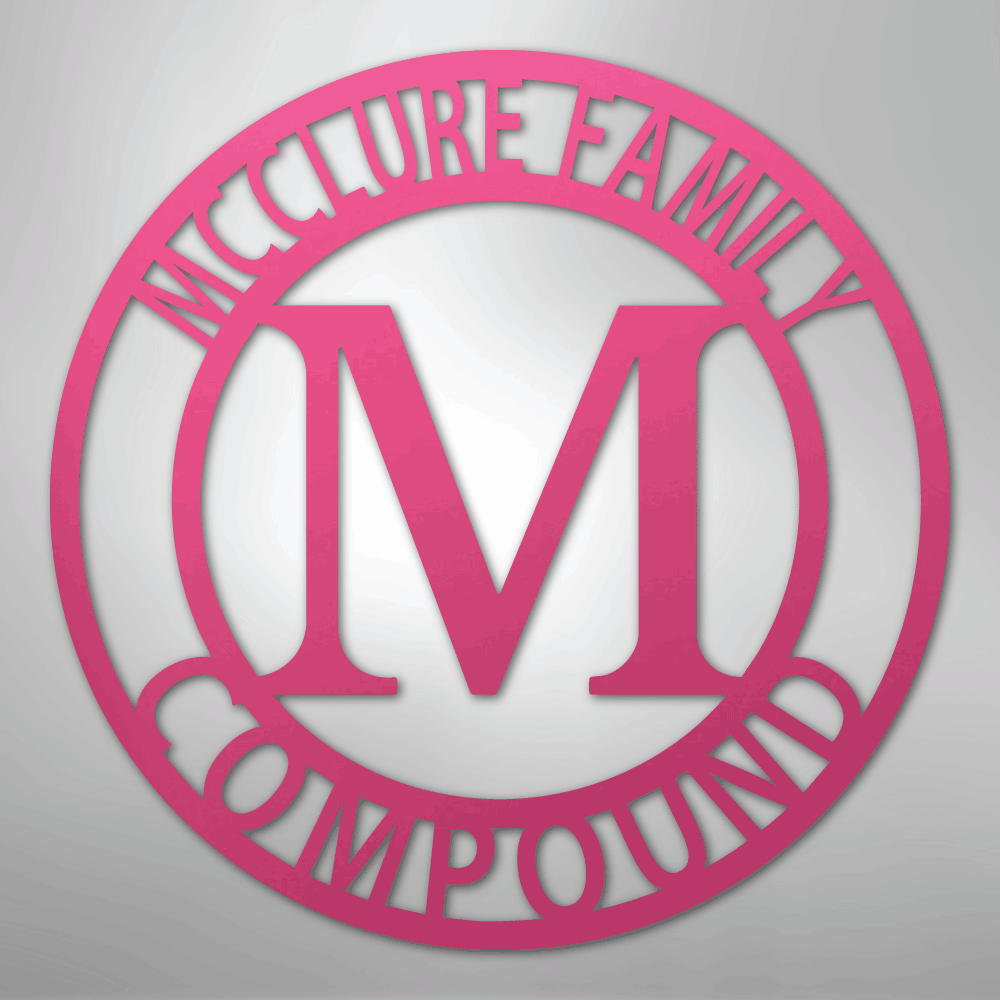 Letter Family Name - Steel Sign