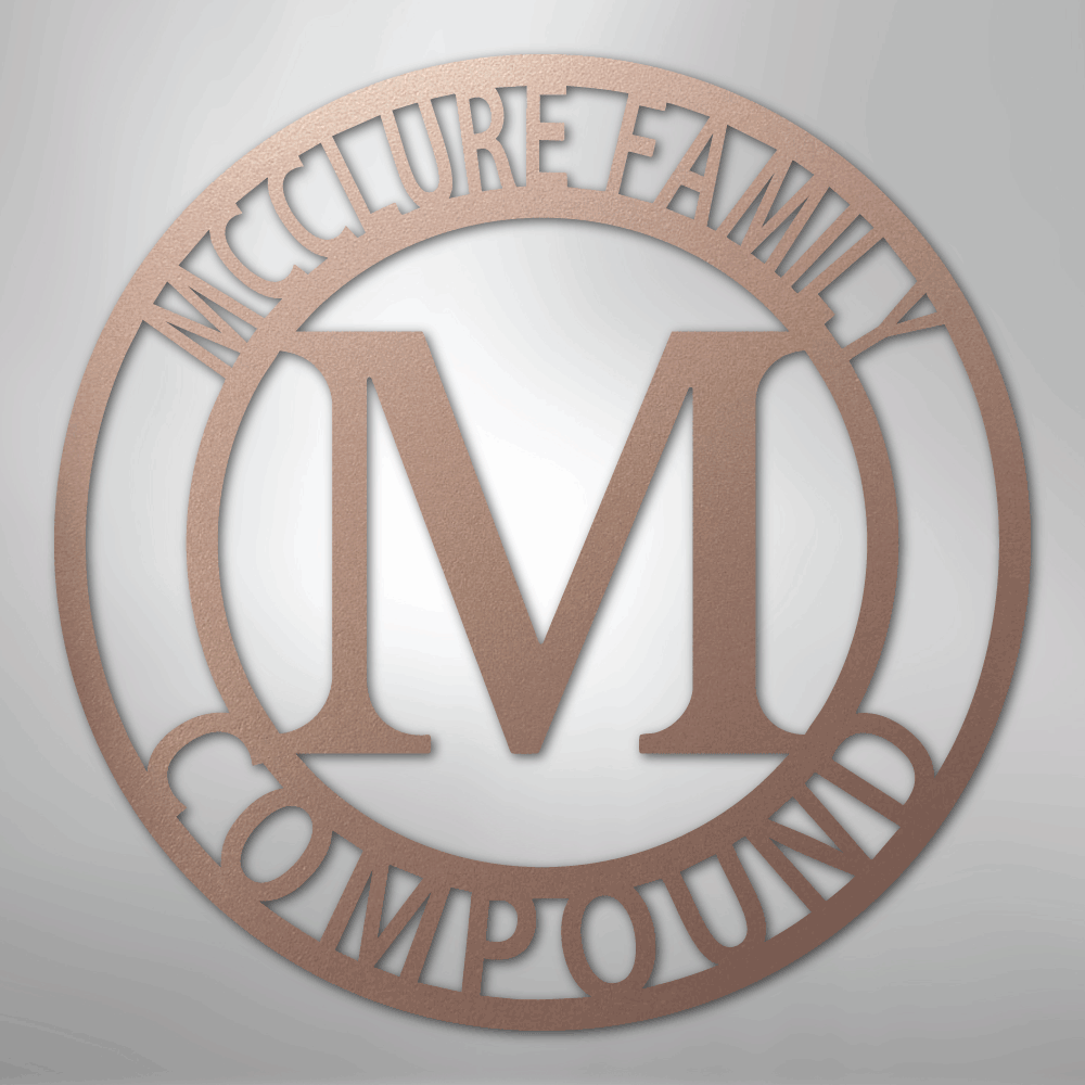 Letter Family Name - Steel Sign
