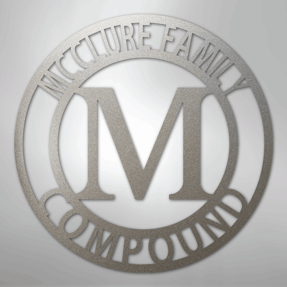 Letter Family Name - Steel Sign