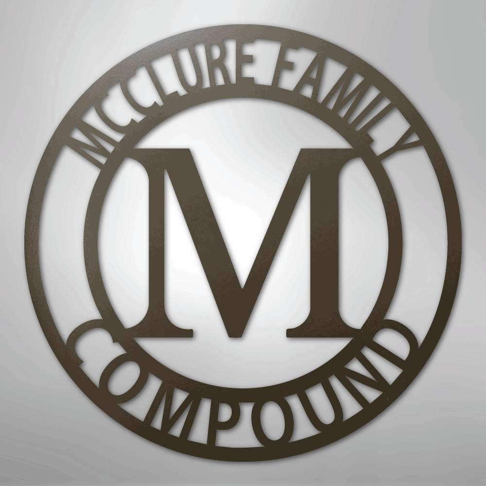 Letter Family Name - Steel Sign