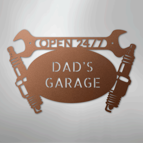 Car Garage Monogram - Steel Sign