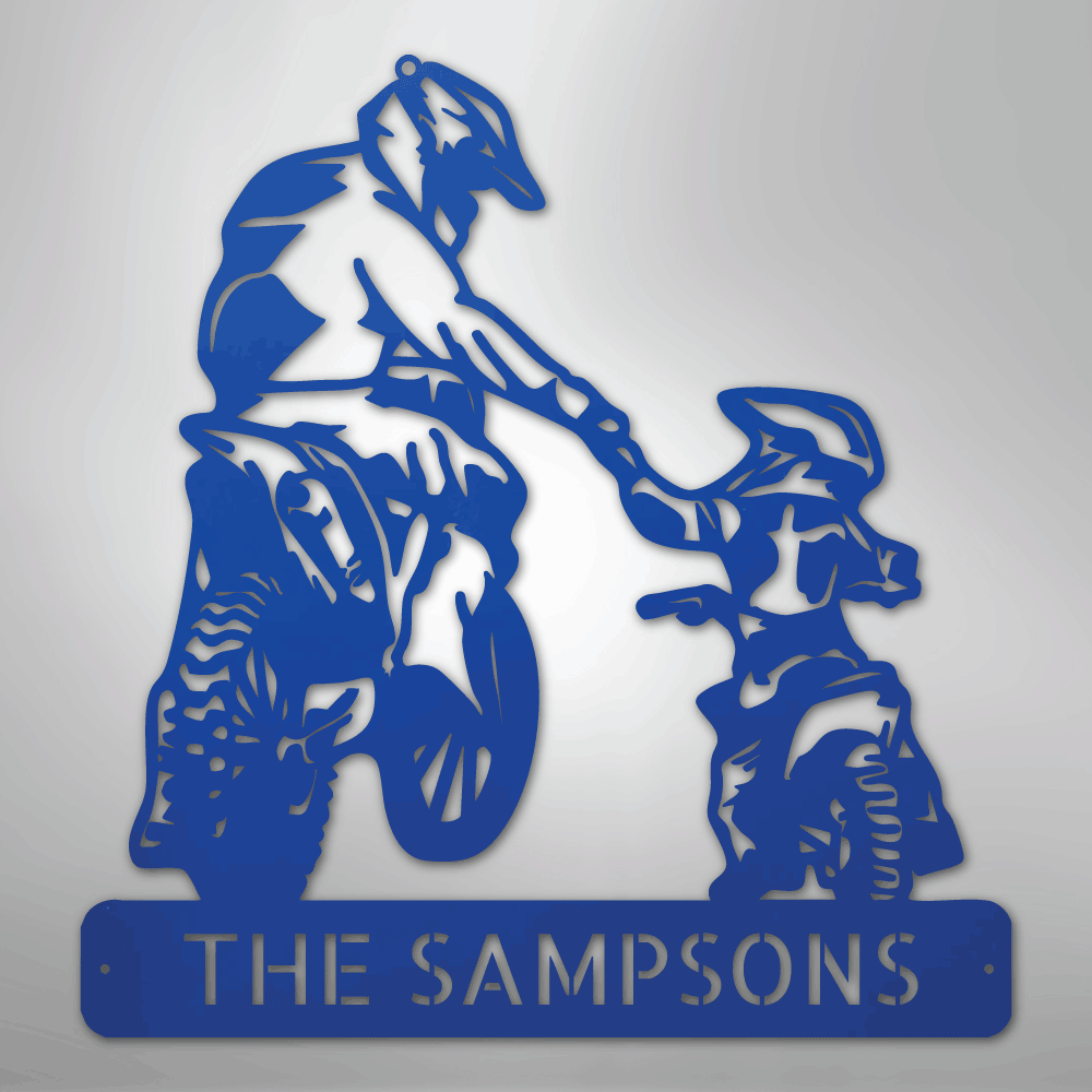 Father and Son Motorcross Monogram - Steel Sign