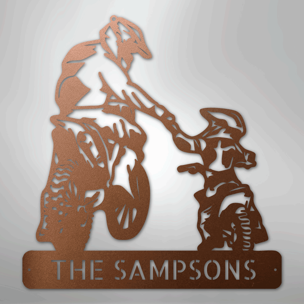 Father and Son Motorcross Monogram - Steel Sign