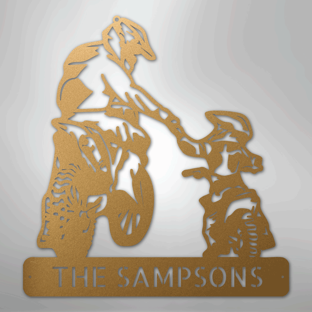 Father and Son Motorcross Monogram - Steel Sign