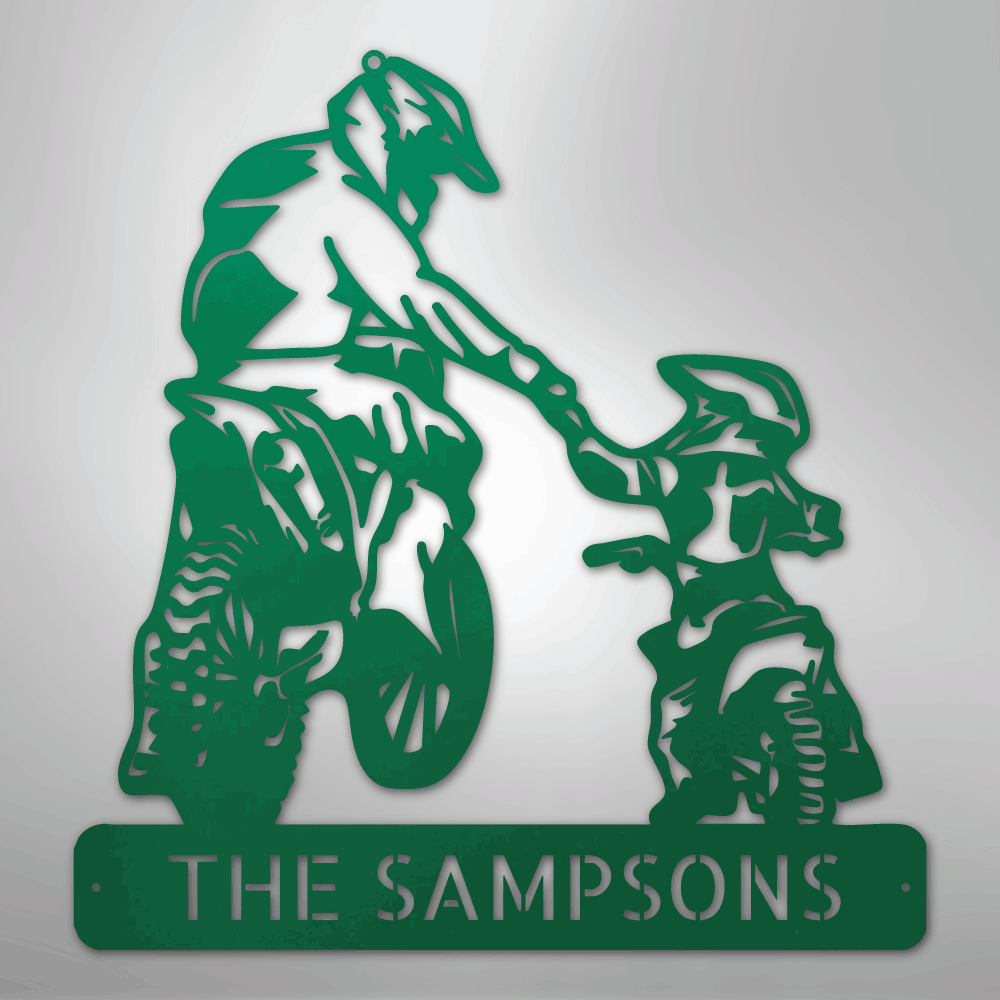 Father and Son Motorcross Monogram - Steel Sign