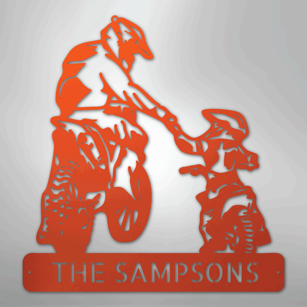 Father and Son Motorcross Monogram - Steel Sign