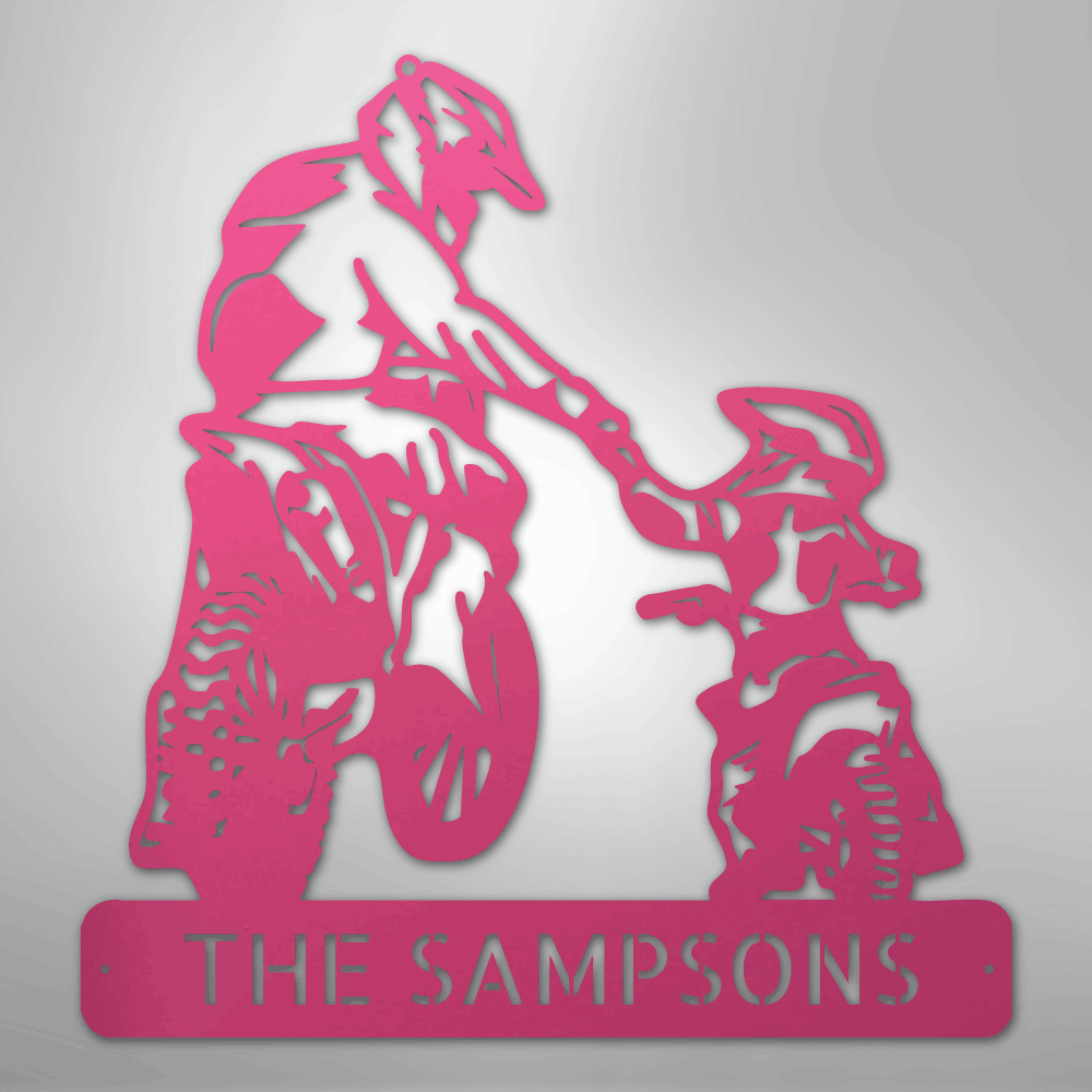 Father and Son Motorcross Monogram - Steel Sign