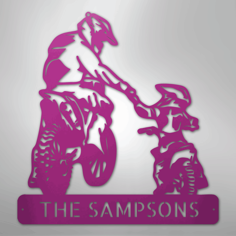 Father and Son Motorcross Monogram - Steel Sign