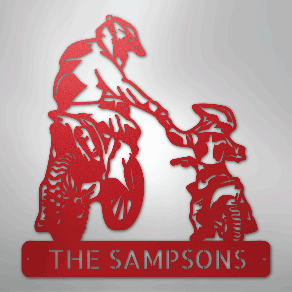 Father and Son Motorcross Monogram - Steel Sign