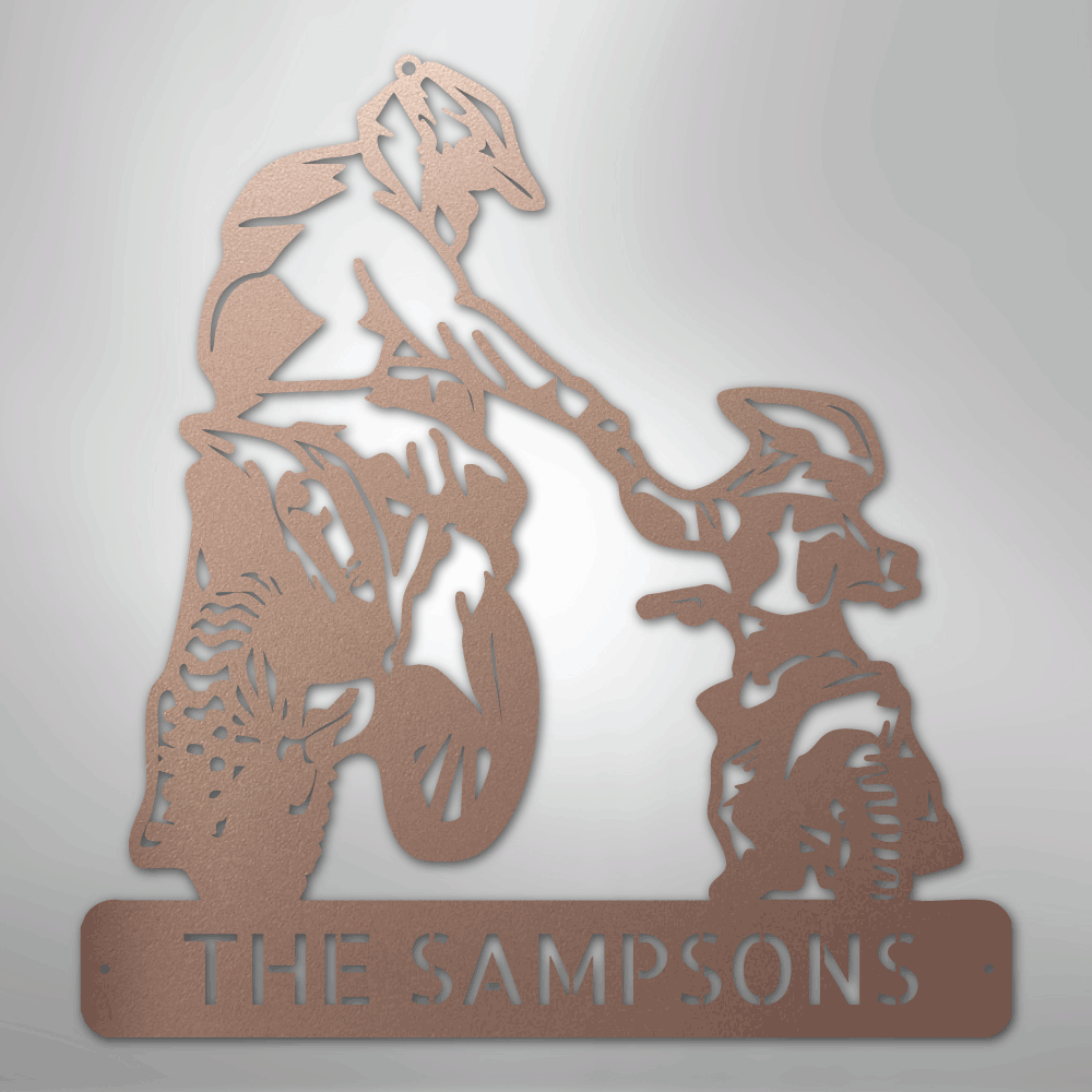 Father and Son Motorcross Monogram - Steel Sign