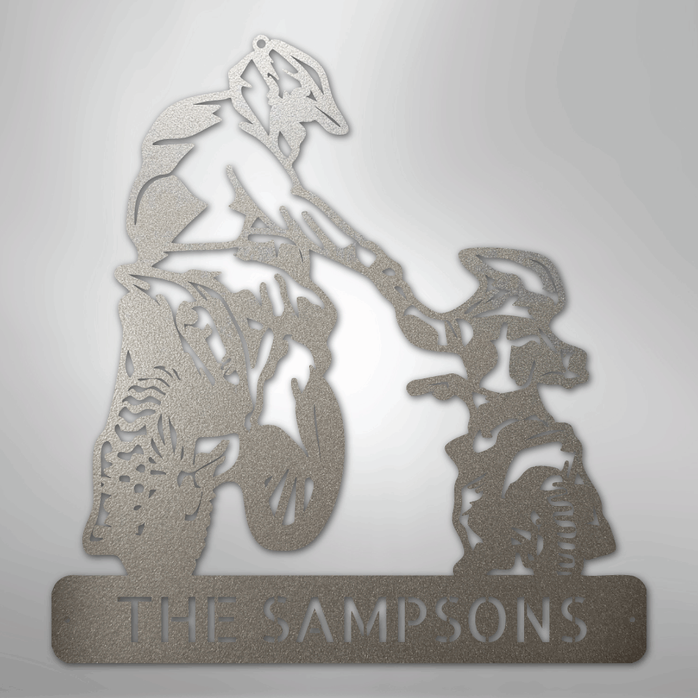 Father and Son Motorcross Monogram - Steel Sign