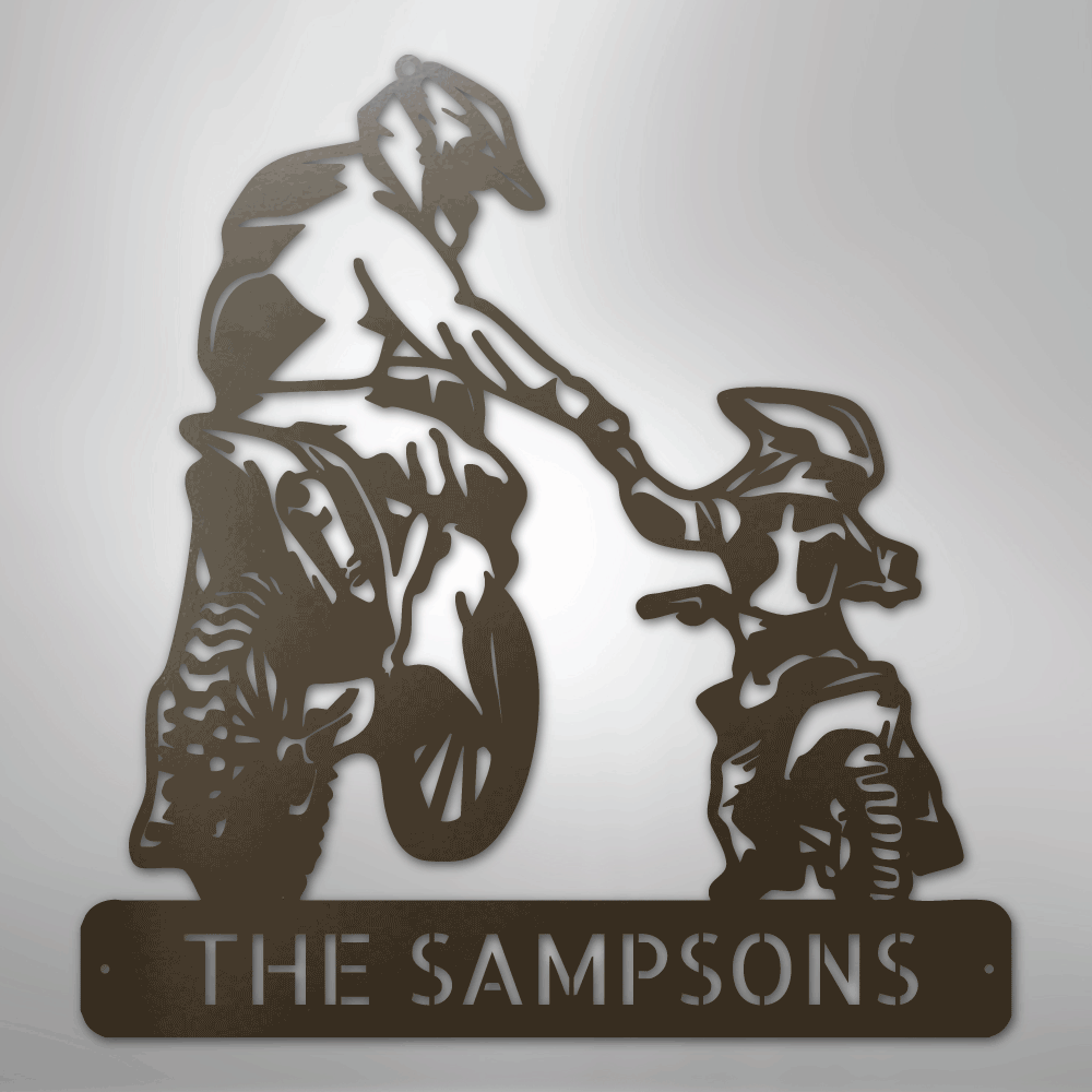 Father and Son Motorcross Monogram - Steel Sign