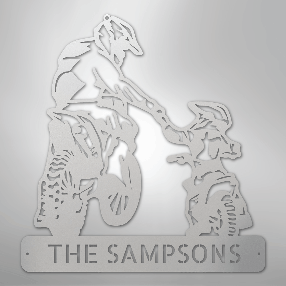 Father and Son Motorcross Monogram - Steel Sign