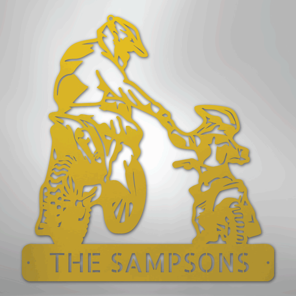 Father and Son Motorcross Monogram - Steel Sign