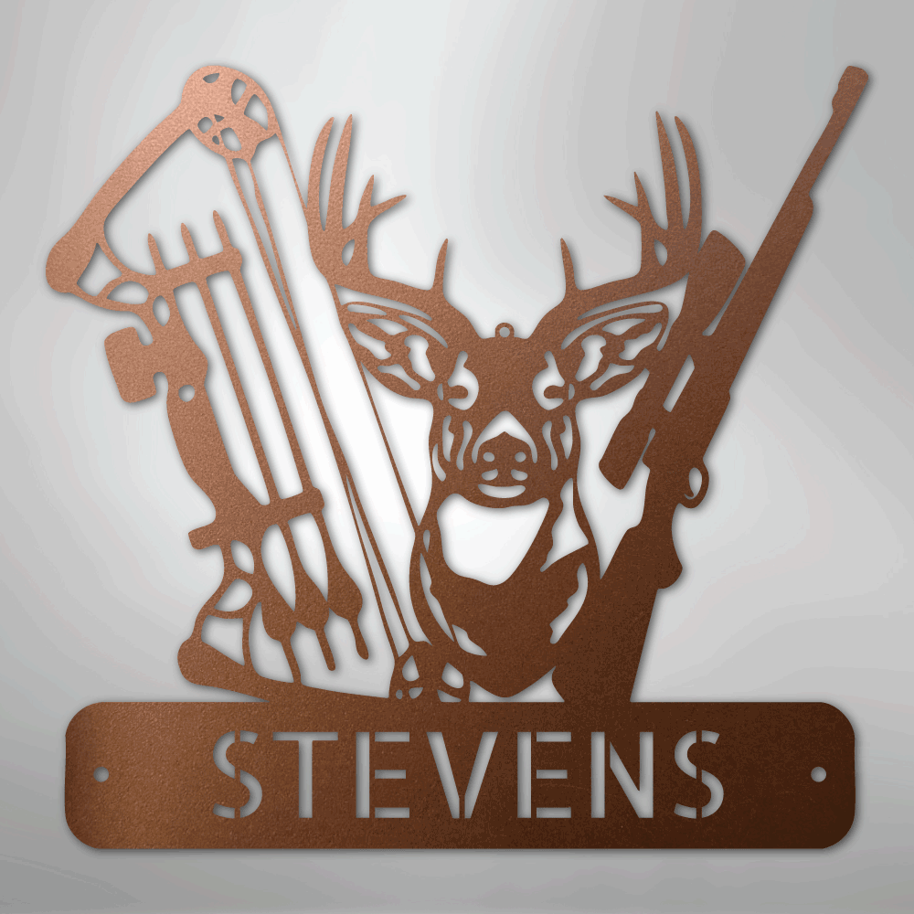 Deer Hunter Monogram - Steel Sign