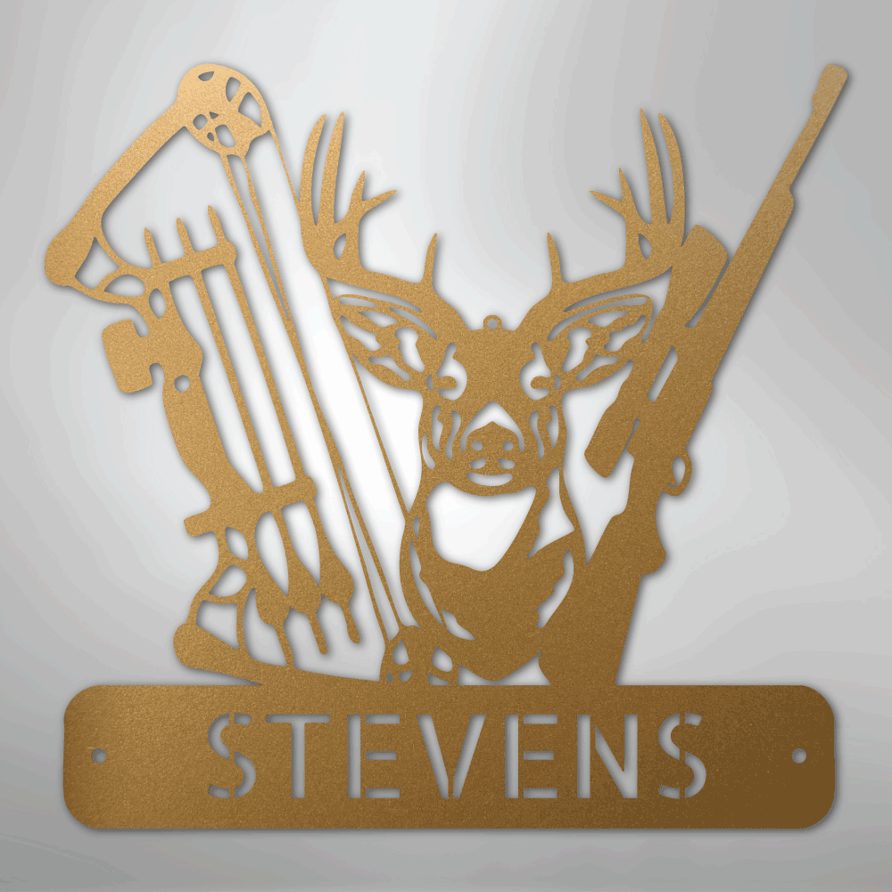Deer Hunter Monogram - Steel Sign