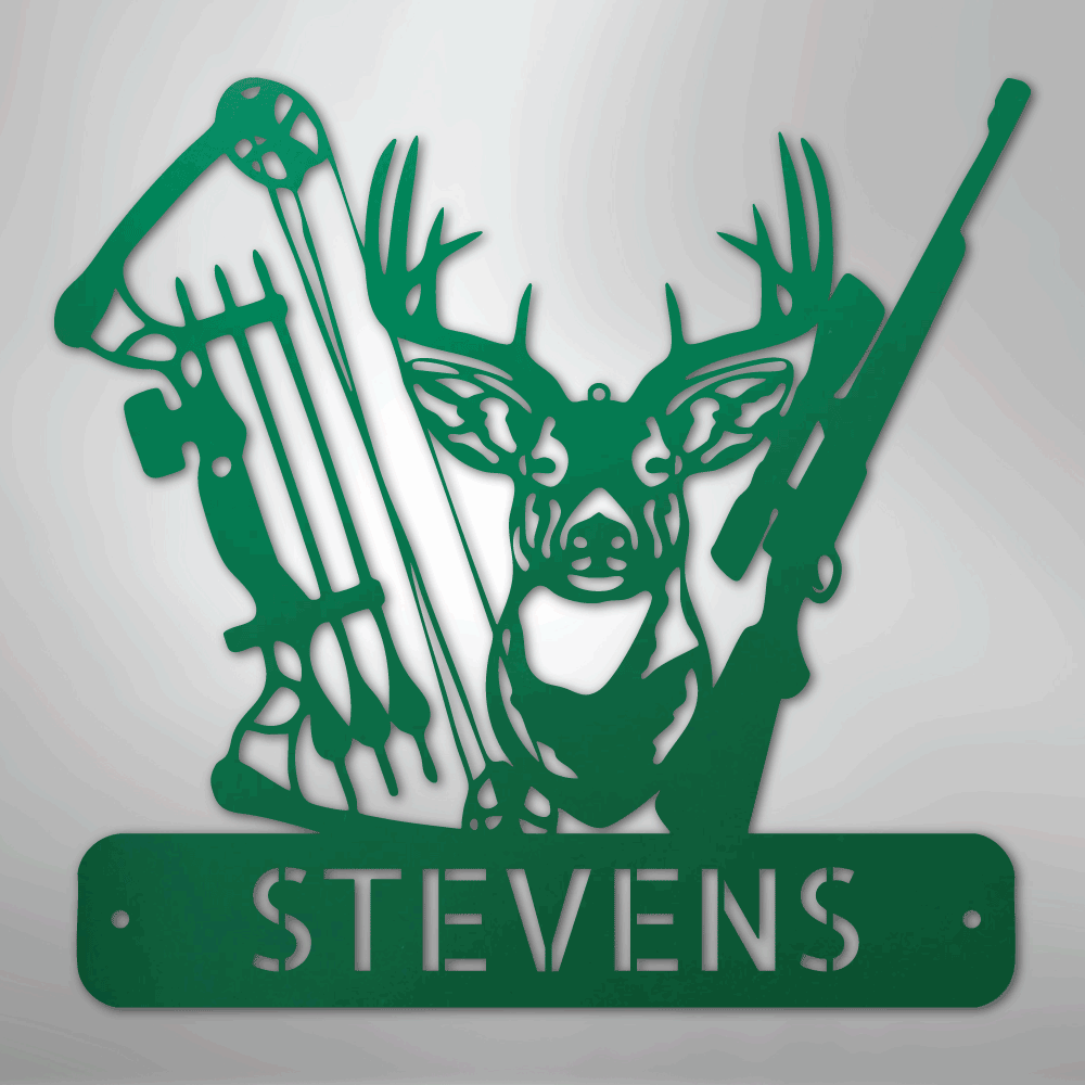 Deer Hunter Monogram - Steel Sign