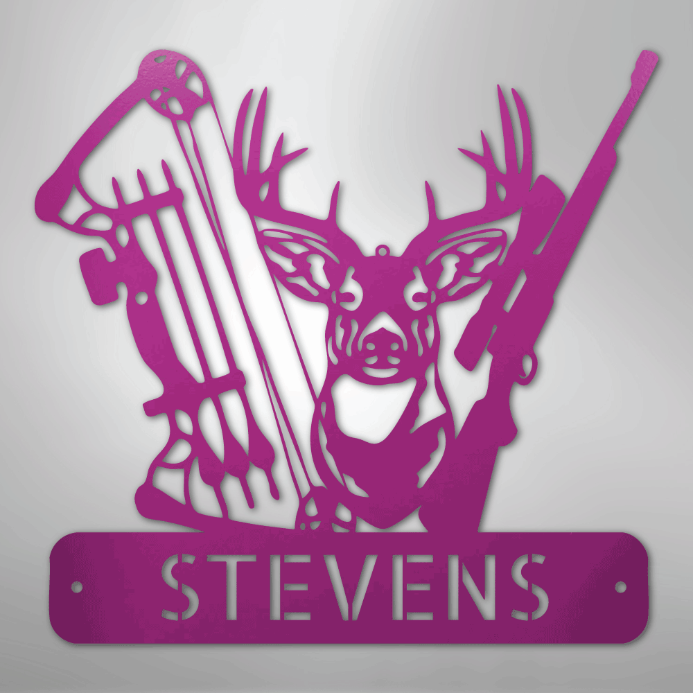 Deer Hunter Monogram - Steel Sign