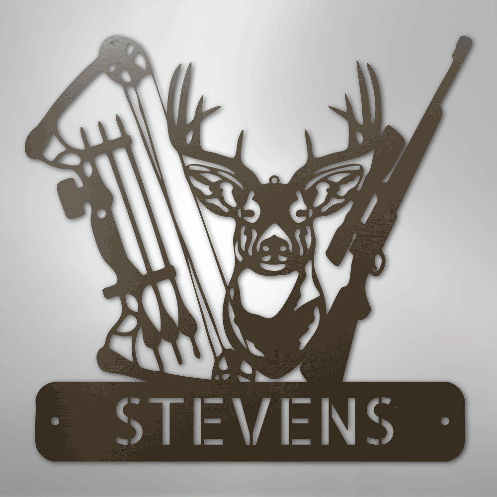 Deer Hunter Monogram - Steel Sign
