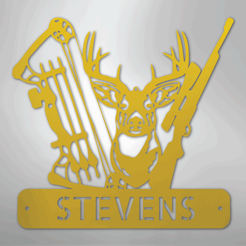 Deer Hunter Monogram - Steel Sign