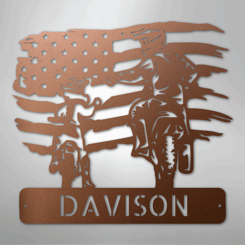 American Motocross Family Monogram - Steel Sign