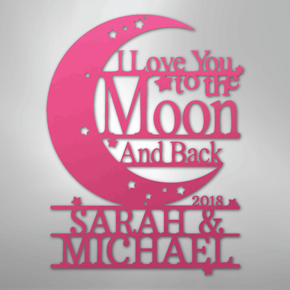 Moon and Back Monogram - Steel Sign