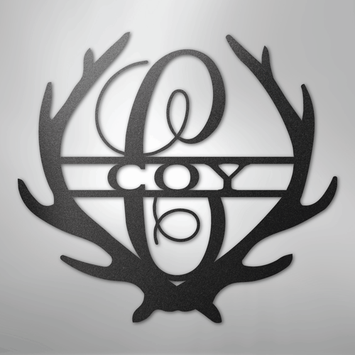 Antler Monogram - Steel Sign