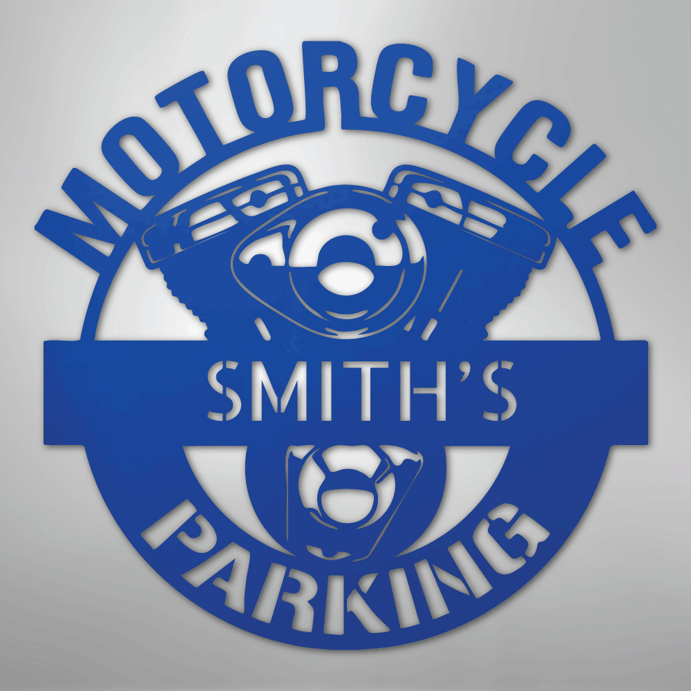 Motorcycle Parking Monogram - Steel Sign