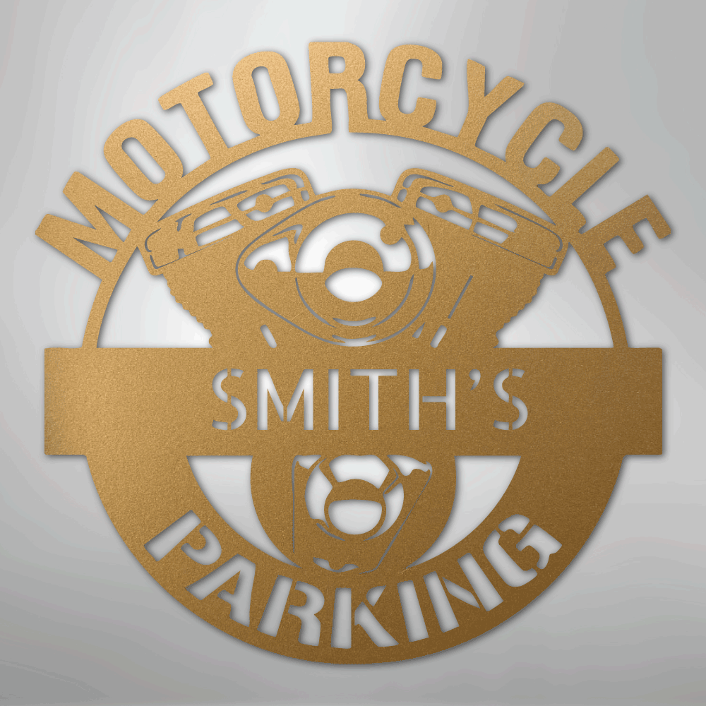 Motorcycle Parking Monogram - Steel Sign