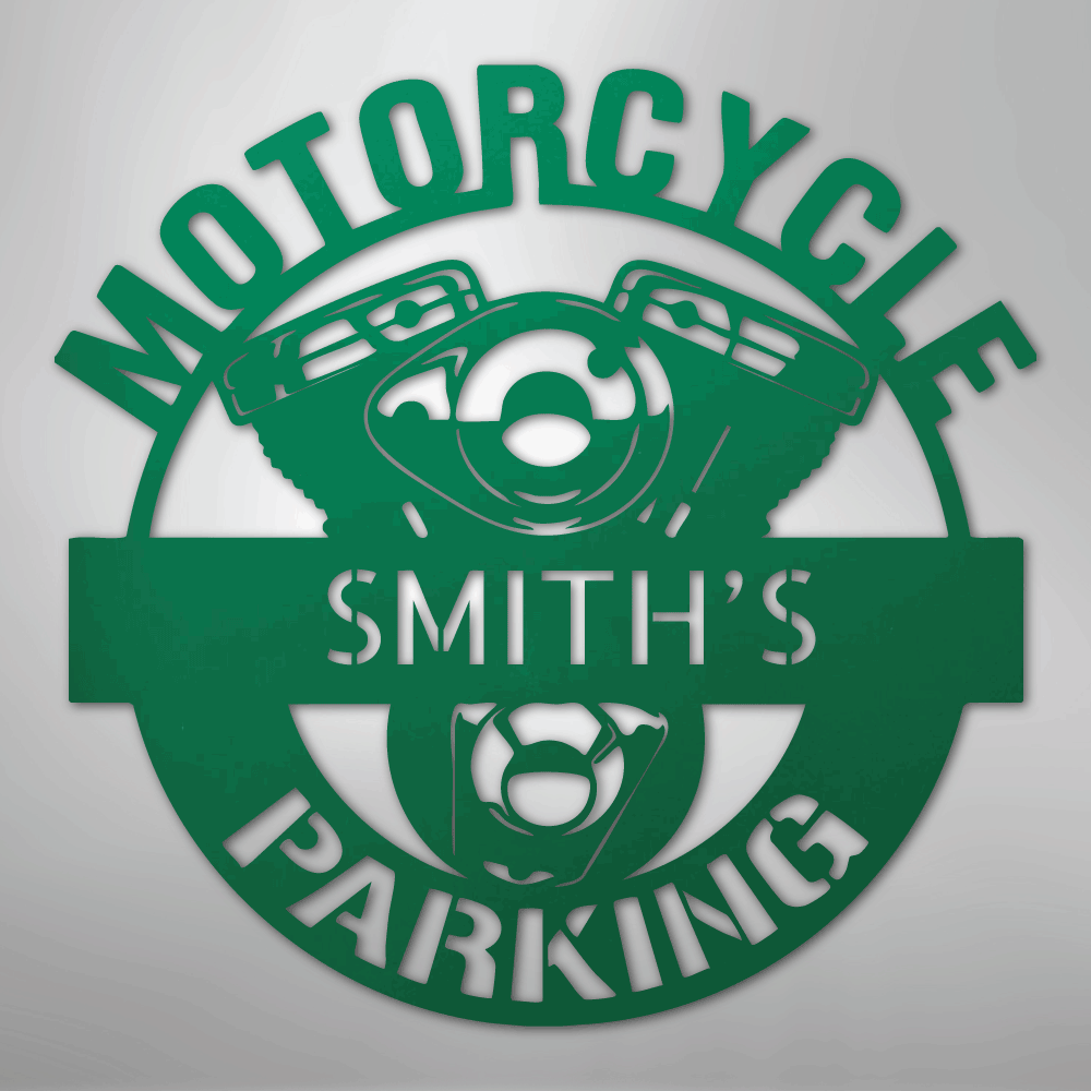 Motorcycle Parking Monogram - Steel Sign
