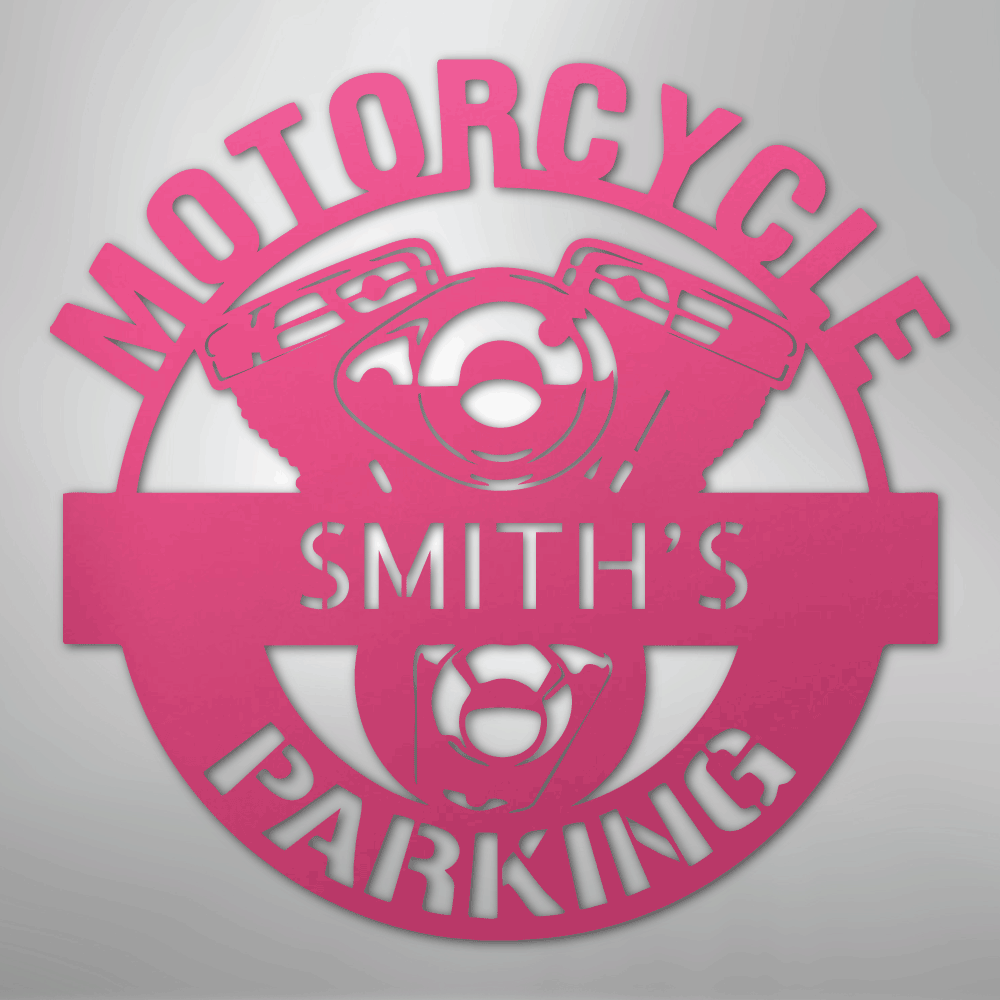 Motorcycle Parking Monogram - Steel Sign