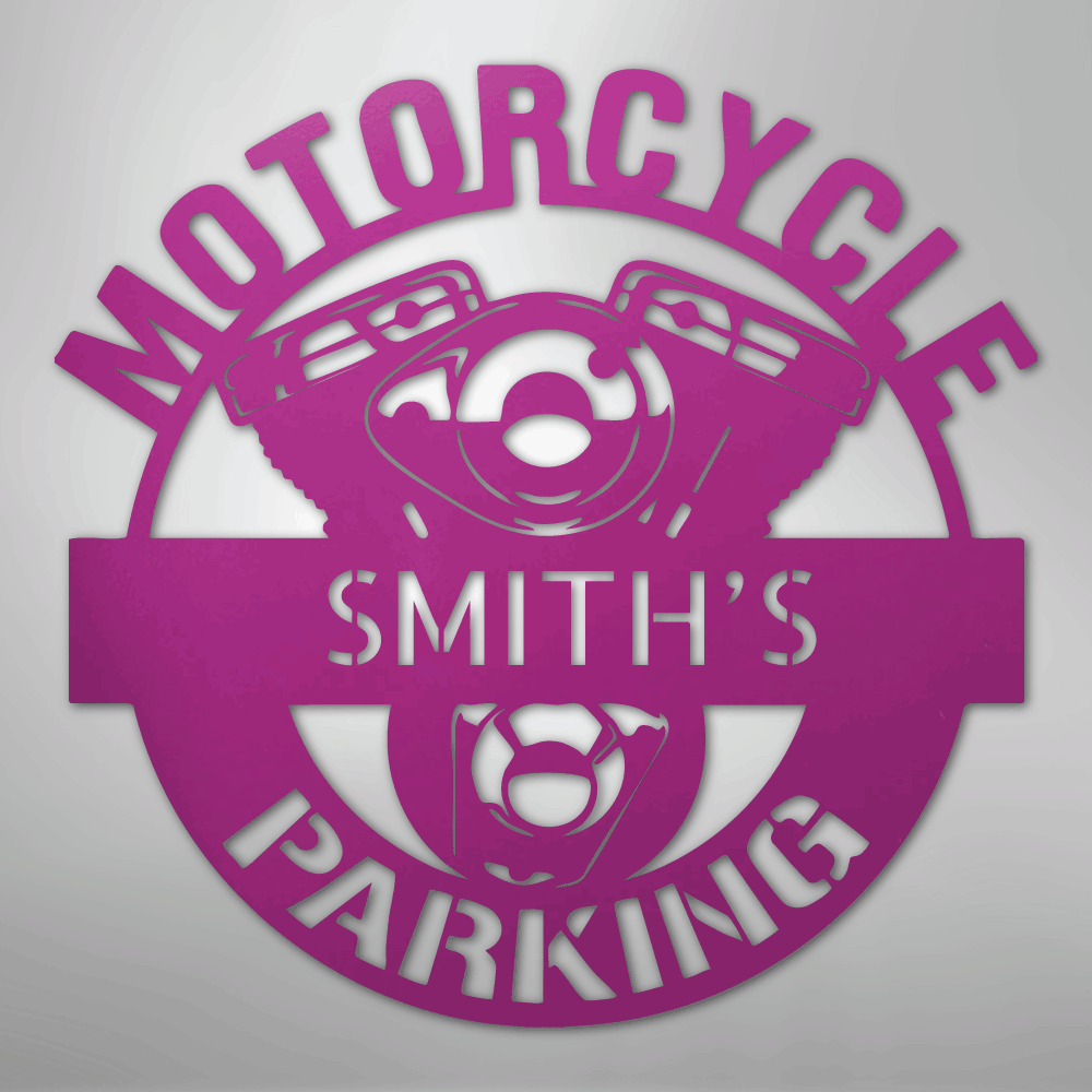 Motorcycle Parking Monogram - Steel Sign