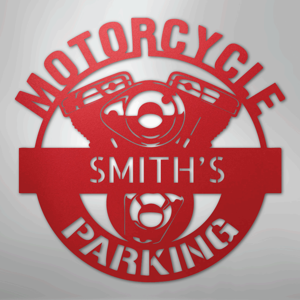 Motorcycle Parking Monogram - Steel Sign