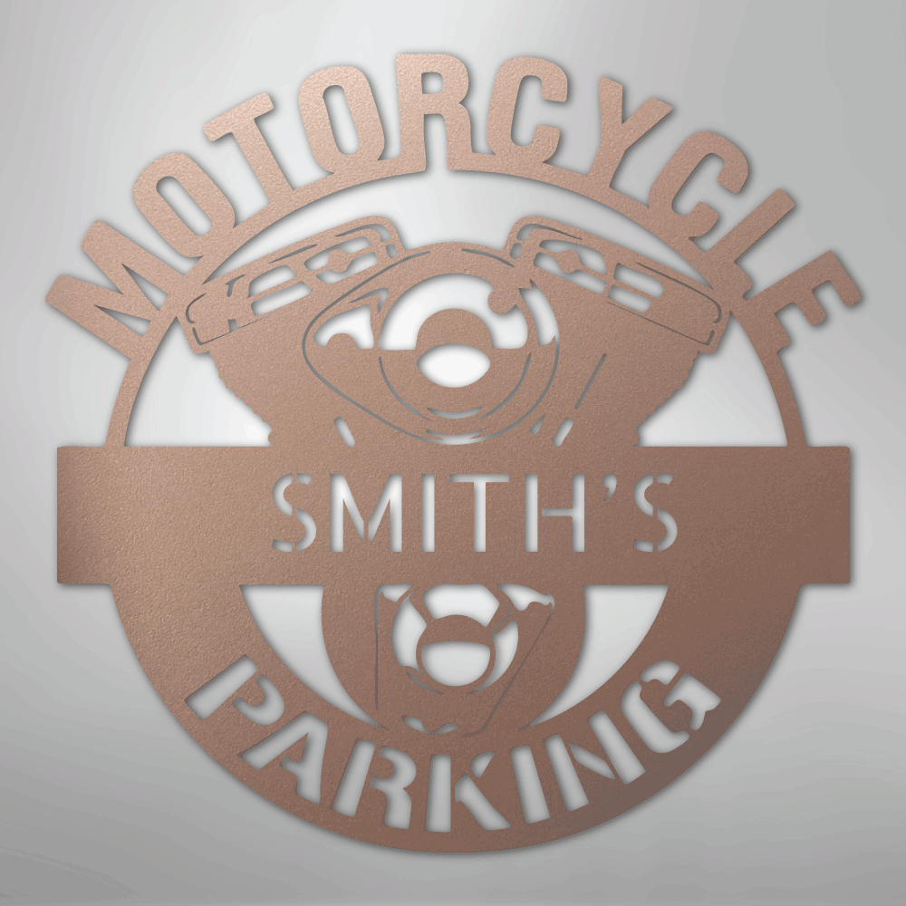 Motorcycle Parking Monogram - Steel Sign