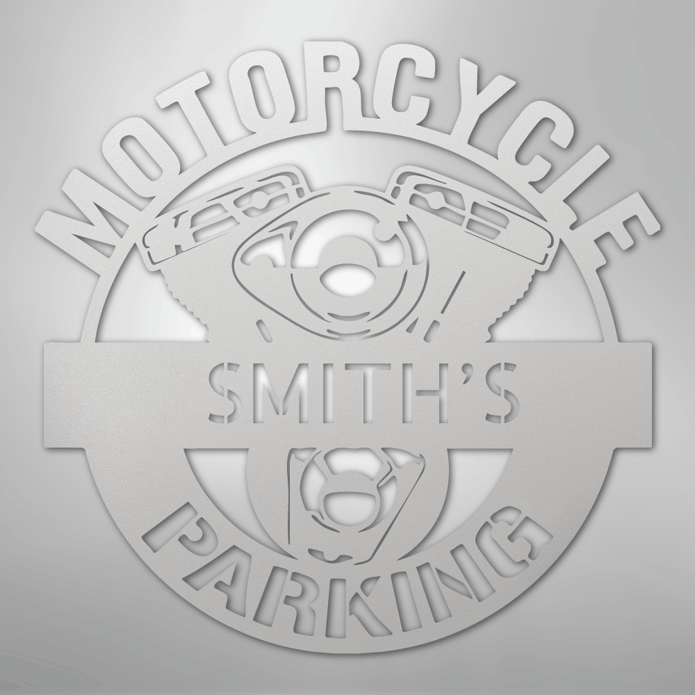 Motorcycle Parking Monogram - Steel Sign