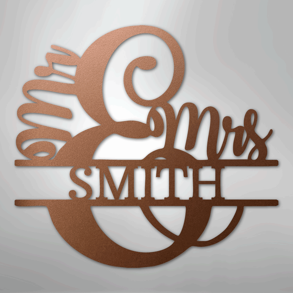 New Couples Monogram - Steel Sign