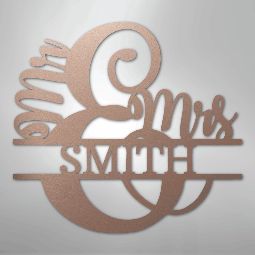 New Couples Monogram - Steel Sign