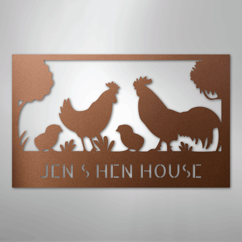 Hen House Monogram - Steel Sign