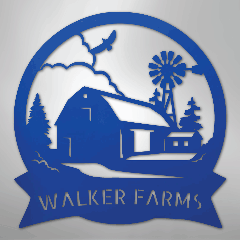 Barn House Monogram - Steel Sign