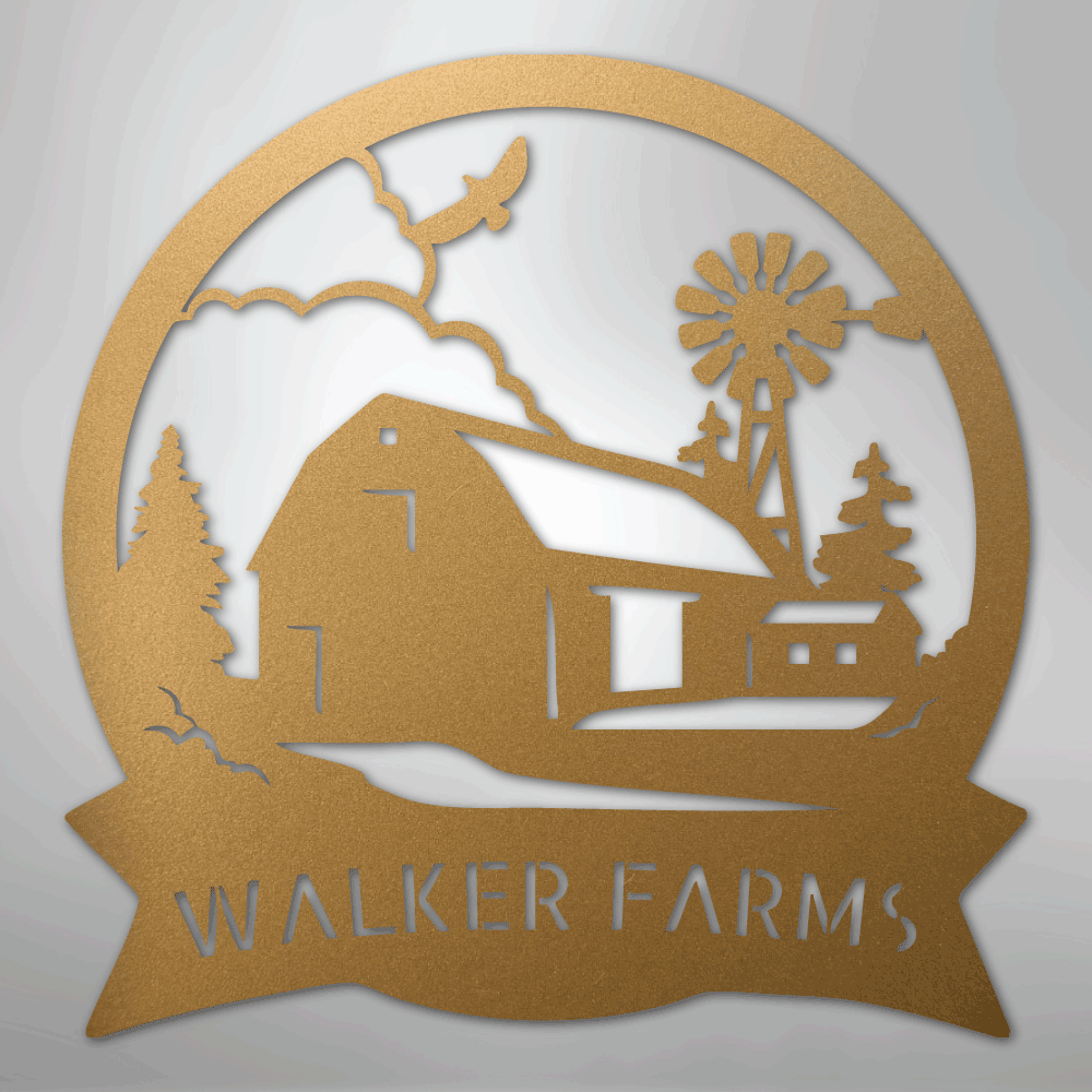 Barn House Monogram - Steel Sign