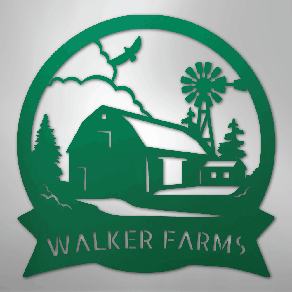 Barn House Monogram - Steel Sign