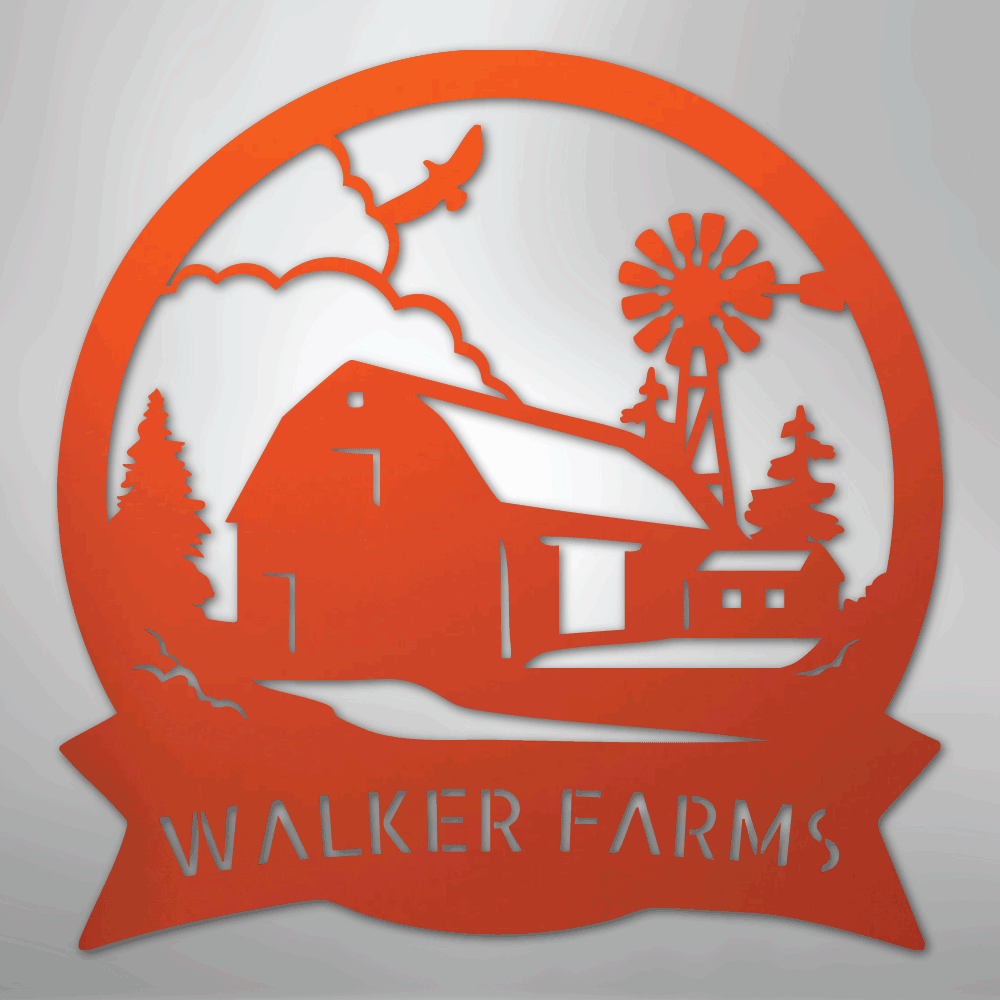 Barn House Monogram - Steel Sign
