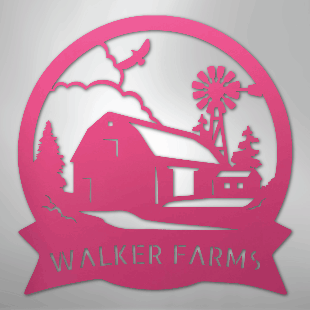 Barn House Monogram - Steel Sign