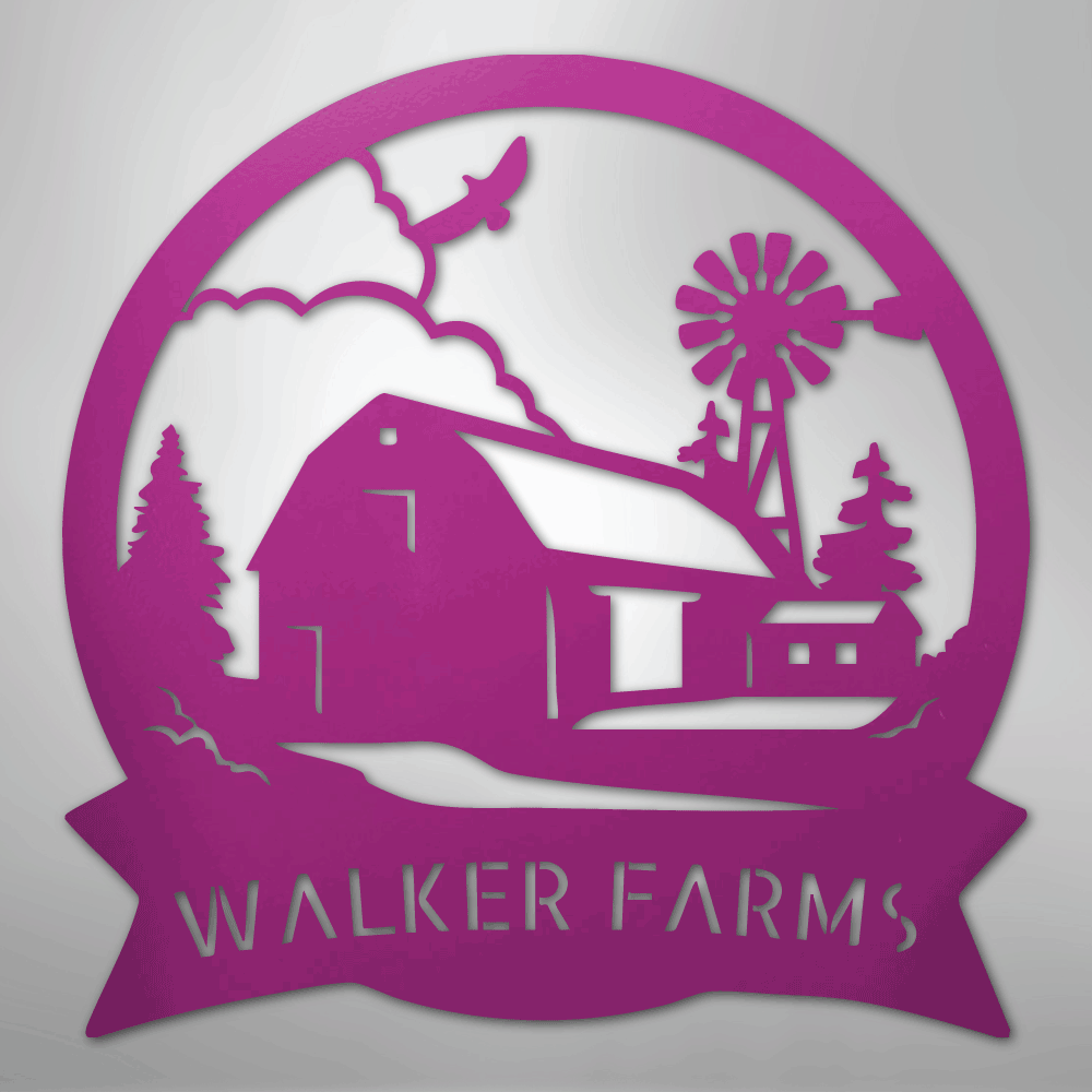 Barn House Monogram - Steel Sign