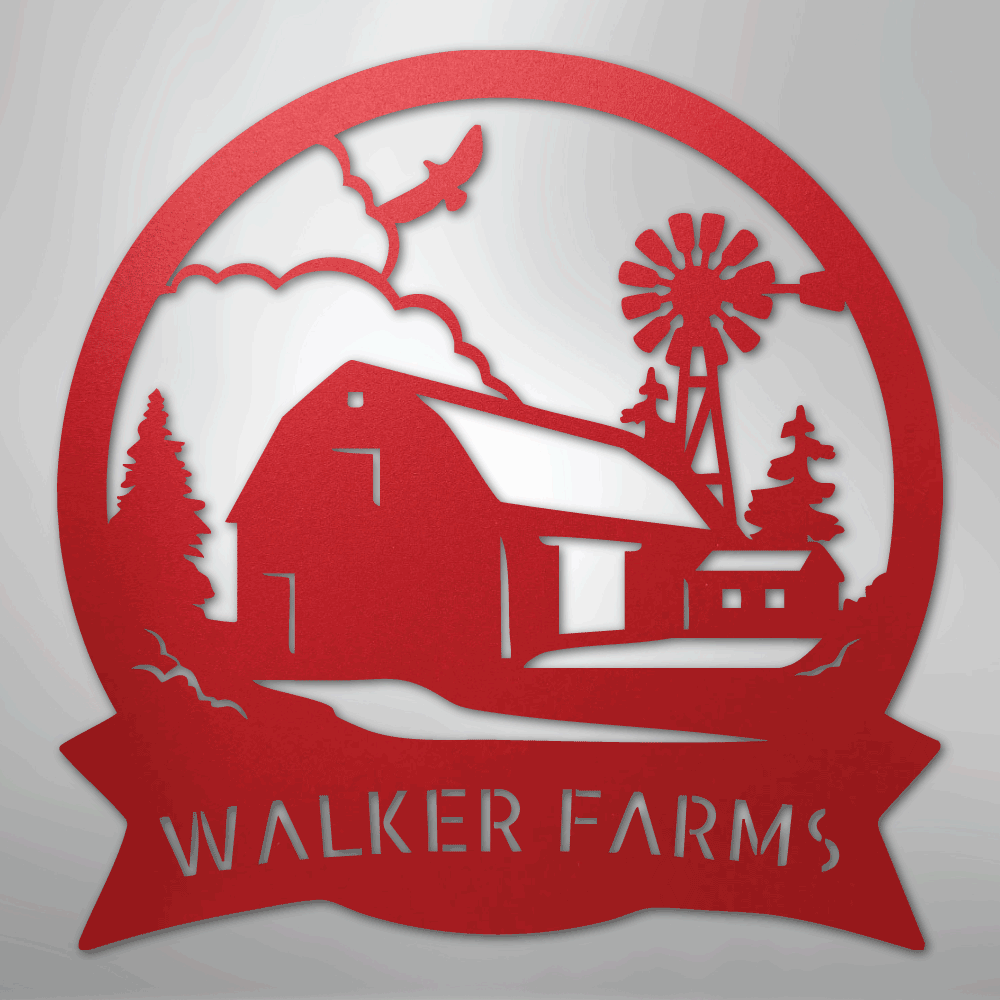 Barn House Monogram - Steel Sign